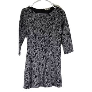 Loft- Mini dress black and gray. Size 2